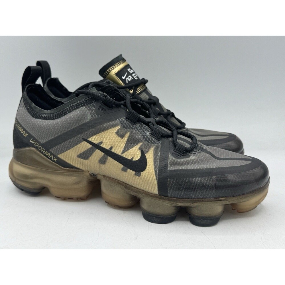 Nike Air Vapormax 2019 GS Black Metallic Gold Size 6.5Y Women’s 7.5